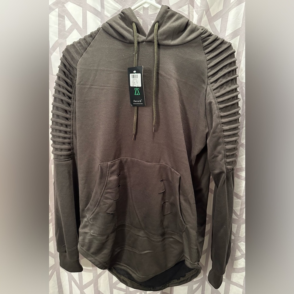 NWT, Zacard, men’s hoodie, L, olive green